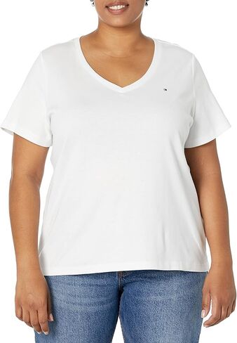 Tommy Hilfiger Women's Short Sleeve V-Neck T-Shirt (Standard and Plus Size) in Saudi Arabia