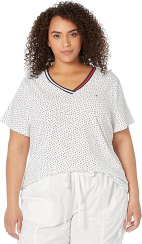 Tommy Hilfiger Women's Short Sleeve V-Neck T-Shirt (Standard and Plus Size) in Saudi Arabia