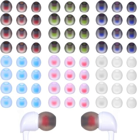 36 Pairs Ear Bud Rubber Tips Silicone Earbud Replacement Tips Ear Tip for in-Ear Headphones with Excellent Noise Isolation and Comfort, Fit Most in-Ear Earbuds S M L in Saudi Arabia