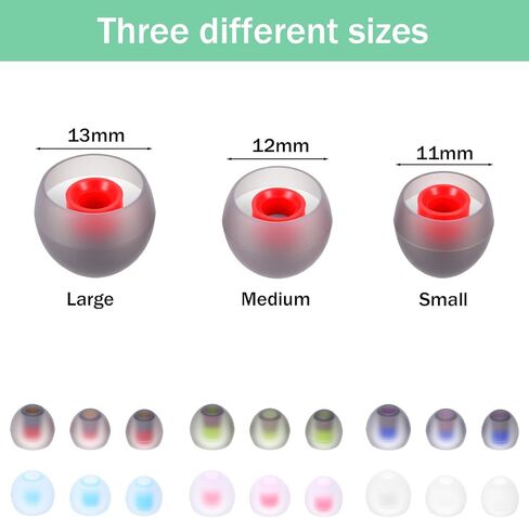 36 Pairs Ear Bud Rubber Tips Silicone Earbud Replacement Tips Ear Tip for in-Ear Headphones with Excellent Noise Isolation and Comfort, Fit Most in-Ear Earbuds S M L in Saudi Arabia