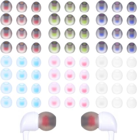 36 Pairs Ear Bud Rubber Tips Silicone Earbud Replacement Tips Ear Tip for in-Ear Headphones with Excellent Noise Isolation and Comfort, Fit Most in-Ear Earbuds S M L in Saudi Arabia