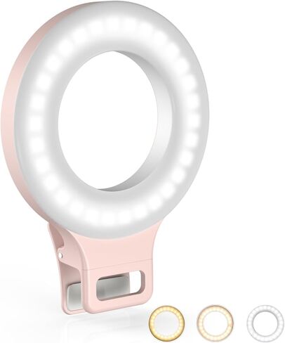 Clip on Ring Light, Kimwood Rechargeable 60 LED Selfie Ring Light for Phone, Laptop, Tablet (3 Models, 5 Level Brightness) in Kuwait