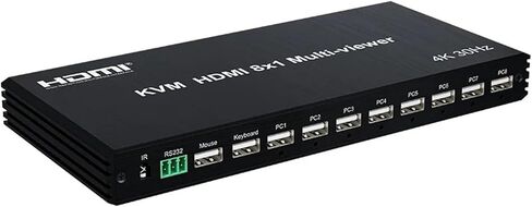 4K KVM HDMI متعدد المشاهد 8x1 متعدد المشاهد سلس USB متزامن التبديل 8 في 1 خارج وحدة التحكم دعم اجتياز الماوس (مع قابس الاتحاد الأوروبي) in Saudi Arabia