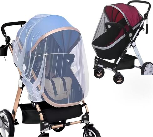 Universal Mosquito Net for Strollers - 2 Pack Breathable Insect Netting Protection for Babies, Fine Mesh Bug Screen Cover for Infant Car Seats, Cribs, and Playpens in Saudi Arabia