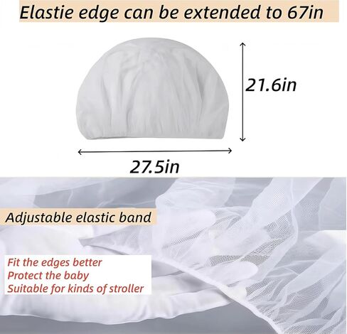 Universal Mosquito Net for Strollers - 2 Pack Breathable Insect Netting Protection for Babies, Fine Mesh Bug Screen Cover for Infant Car Seats, Cribs, and Playpens in Saudi Arabia