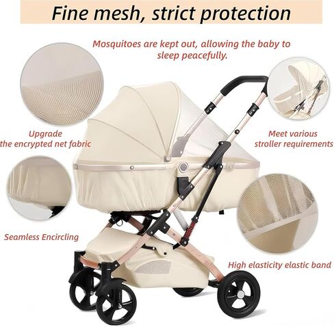 Universal Mosquito Net for Strollers - 2 Pack Breathable Insect Netting Protection for Babies, Fine Mesh Bug Screen Cover for Infant Car Seats, Cribs, and Playpens in Saudi Arabia