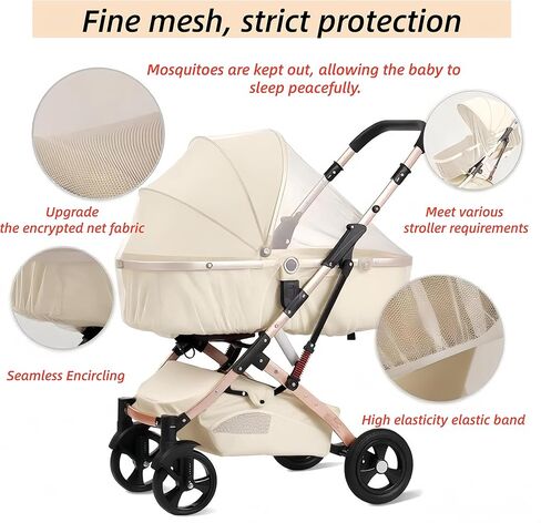 Universal Mosquito Net for Strollers - 2 Pack Breathable Insect Netting Protection for Babies, Fine Mesh Bug Screen Cover for Infant Car Seats, Cribs, and Playpens in Saudi Arabia