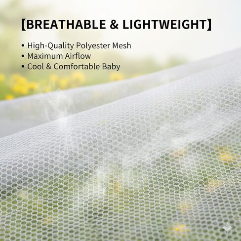 Universal Mosquito Net for Strollers - 2 Pack Breathable Insect Netting Protection for Babies, Fine Mesh Bug Screen Cover for Infant Car Seats, Cribs, and Playpens in Saudi Arabia