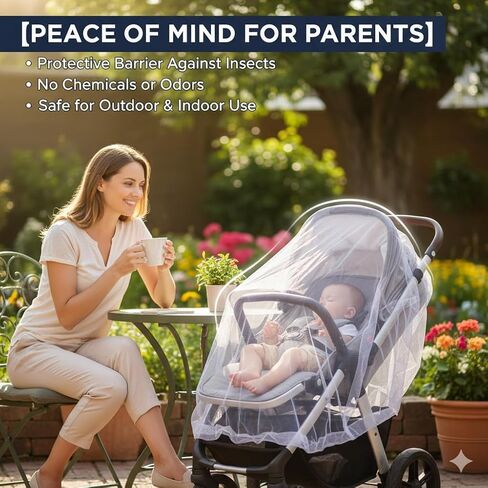 Universal Mosquito Net for Strollers - 2 Pack Breathable Insect Netting Protection for Babies, Fine Mesh Bug Screen Cover for Infant Car Seats, Cribs, and Playpens in Saudi Arabia