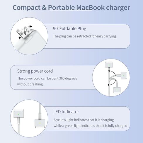 شاحن كمبيوتر محمول بقدرة 60 وات متوافق مع T-tip Mac Book pro Retina مقاس 13 بوصة ومحول طاقة Mac Book Air (أحدث 2012) in Kuwait