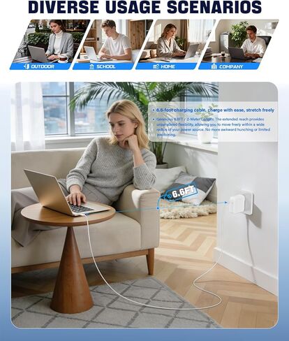 Mac Book Pro Charger 118W USB C Fast Charger Compatible with MacBook pro/Air, M1 M2 M3 M4 M5 ipad Pro 13 14 15 16 inch 6.6ft Charge Cable in Saudi Arabia