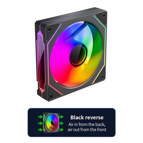 1 قطعة مرآة لا نهائية 4 Pro PC Case Fan 120mm ARGB 4pin PWM CPU مروحة تبريد مبرد مياه مراوح ألعاب الكمبيوتر (قطعتان، أسود عكسي) in Kuwait