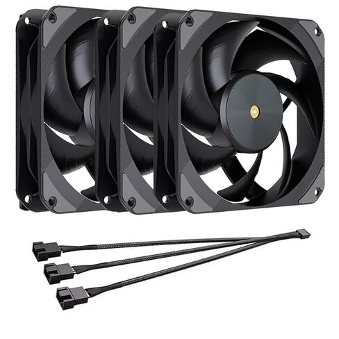T20 120 مم 4Pin PWM مروحة صامتة، عالية الأداء 2500 دورة في الدقيقة مراوح تبريد منخفضة الضوضاء لوحدة المعالجة المركزية/أجهزة الكمبيوتر المخصصة للألعاب ومبرد تبريد المياه (أسود-3 قطع) in Saudi Arabia