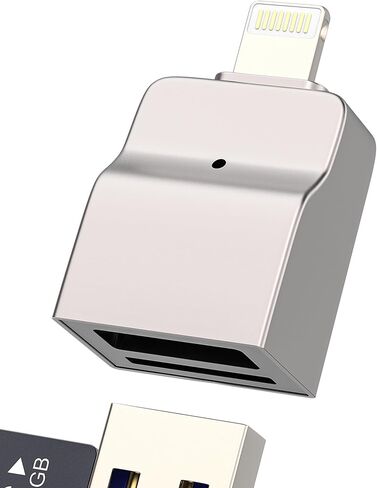 محول USB لقارئ بطاقات Lightning Micro SD (2 في 1) سلك OTG 3.0 لهاتف iPhone 14 13 12 لملحقات ذاكرة Apple لجهاز iPad الرقمي وفتحة TF ونقل اتصال الصور USB-A Flash Drive Stick Dongle in Kuwait