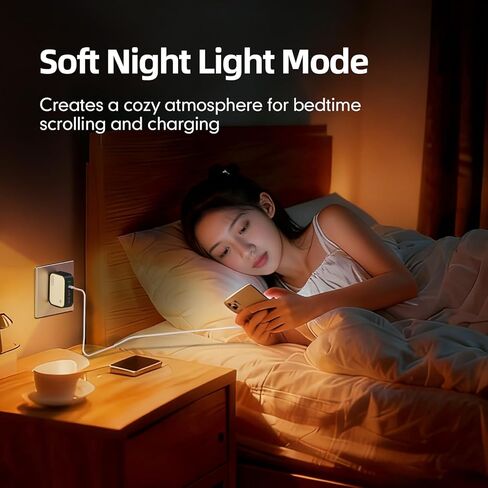 شاحن GaN بقوة 120 وات، كتلة شاحن USB C فائقة الصغر بـ 6 منافذ مع ضوء ليلي، شحن سريع PD 100 وات لأجهزة MacBook Pro/Air وiPhone 17/16/15 Series وiPad والكمبيوتر المحمول - قوي للسفر والمنزل والمكتب in Kuwait