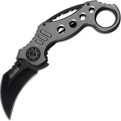 Tac- Force Karambit Assisted Opening Knife w Belt Clip (Grey) (Grey) in Saudi Arabia
