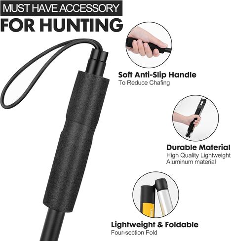 Shotgun Shell Hull Retriever Pick Stick, Collapsible Portable Magnetic Shell Retriever Pickup Pole, Extends Up to 3ft, Shotgun Accessories Four-Section Fold Pickup Grabber Tool with Mesh Carrying Bag in Saudi Arabia