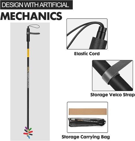 Shotgun Shell Hull Retriever Pick Stick, Collapsible Portable Magnetic Shell Retriever Pickup Pole, Extends Up to 3ft, Shotgun Accessories Four-Section Fold Pickup Grabber Tool with Mesh Carrying Bag in Saudi Arabia