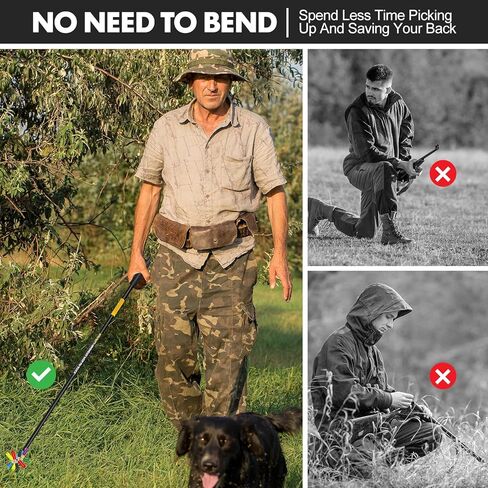 Shotgun Shell Hull Retriever Pick Stick, Collapsible Portable Magnetic Shell Retriever Pickup Pole, Extends Up to 3ft, Shotgun Accessories Four-Section Fold Pickup Grabber Tool with Mesh Carrying Bag in Saudi Arabia