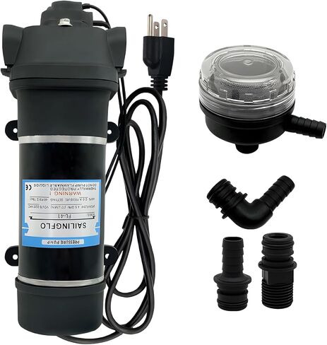 RV Water Pump - 12 Volt 4.5 GPM 40 Psi, Self-priming 4-Diaphragm Pump, High Volule and Stable, Thermal Protection Pressure Pump for Marine, Boat, Canvans in Saudi Arabia