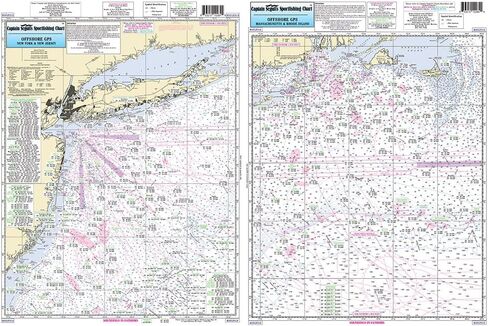 Offshore MA, RI, CT, NY, NJ - Laminated Nautical Navigation & Fishing Chart by Captain Segull's Nautical Sportfishing Charts | Chart # OFGPS18 in Saudi Arabia