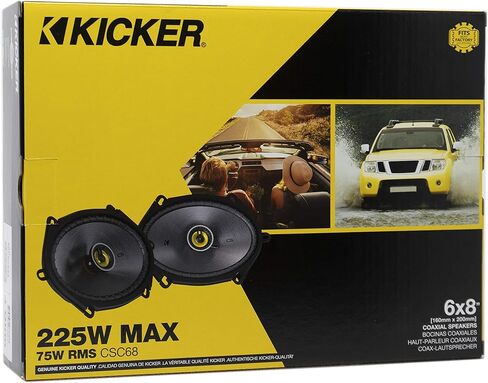 مكبر صوت للسيارة من سلسلة KICKER CS CSC68 مقاس 6 × 8 بوصة، أسود (عبوتان) (متجدد) in Kuwait