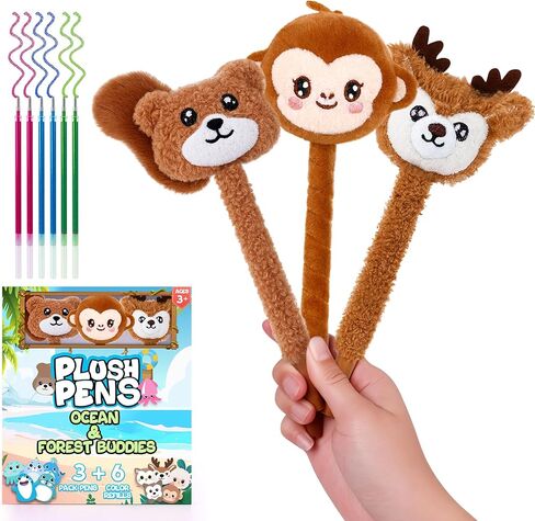 أدوات تخزين للأطفال - 3 قطع من أدوات تخزين عيد الميلاد للمراهقات والأولاد والبنات والأطفال، أقلام هلامية، أقلام ممتعة مع 6 عبوات هدايا عيد الميلاد، أقلام لطيفة للوازم المدرسية in Kuwait