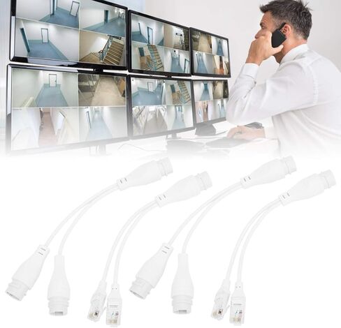 Tyenaza 2Set POE Splitter، كابل محول فاصل 1 إلى 2 CCTV نقل الفيديو حاقن مقاوم للمطر in Saudi Arabia