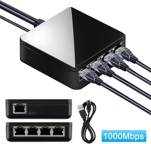 1 to 4 RJ45 Ethernet Splitter Gigabit RJ45 Network Splitter Adapter with Cable in Saudi Arabia