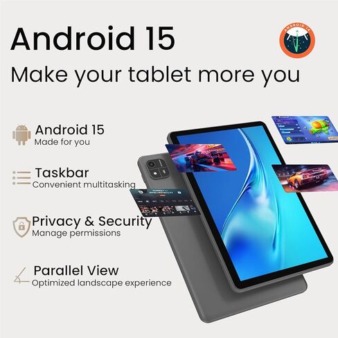 Android 15 Tablet,10 inch Tablets, Octa Core CPU, 12GB+64GB+512GB Expansion, Wi-Fi6, 6000mAh Battery Tablet PC, Dual Camera, 1280x800 Display Screen, Widevine L1 Google Kids Space in Saudi Arabia