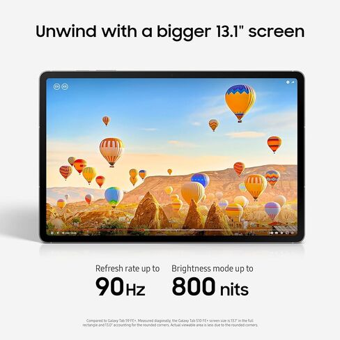 Samsung Galaxy Tab S10 FE+ 13.1 بوصة 256 جيجابايت واي فاي تابلت أندرويد، شاشة كبيرة، عمر بطارية طويل، معالج قوي، قلم S، تخزين قابل للتوسيع، إصدار الولايات المتحدة، 2025، أزرق (متجدد) in Kuwait