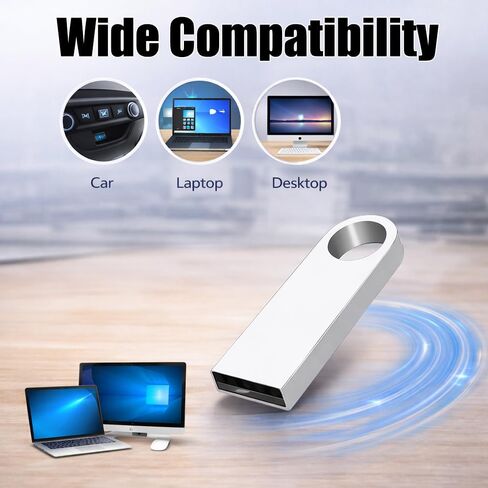 32GB Car USB 2.0 Mini Flash Drive, Silver, Chips, Stable Transmission, Plug and Play, Wide Compatibility for Vehicles, Laptops, and More in Saudi Arabia