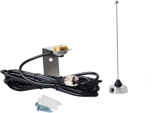 HYS TCJ-N1 UHF NMO 400-470 Mhz هوائي مع 13 قدم RG58 كابل محوري NMO إلى UHF PL259 موصل لأجهزة الراديو المحمولة Yaesu Kenwood HYT Vertex Icom in Kuwait