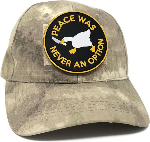 Peace was Never an Option Goose with Knife PVC Hook and Loop Morale Patch | Funny Tactical Patch in Saudi Arabia