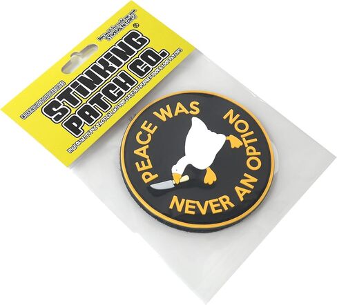 Peace was Never an Option Goose with Knife PVC Hook and Loop Morale Patch | Funny Tactical Patch in Saudi Arabia