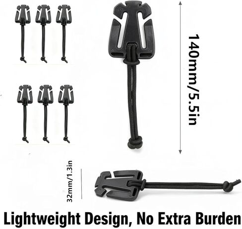 12Pcs Web Dominator Molle Strap Keepers – Elastic String Tactical Clips with Hose Clip, for Hydration Hose Management & Webbing Straps, Ideal for Outdoor Gear, Pouches & Tactical Equipment in Saudi Arabia