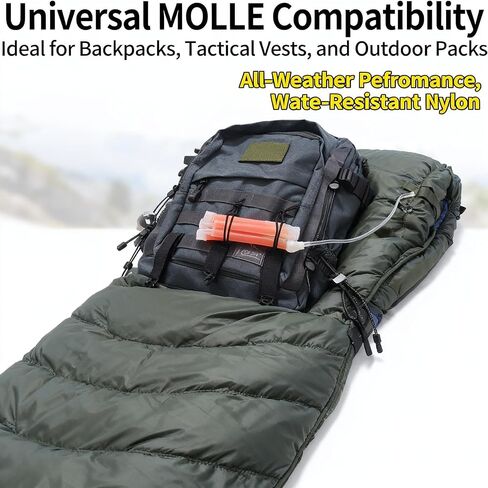 12Pcs Web Dominator Molle Strap Keepers – Elastic String Tactical Clips with Hose Clip, for Hydration Hose Management & Webbing Straps, Ideal for Outdoor Gear, Pouches & Tactical Equipment in Saudi Arabia