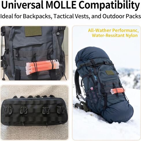 12Pcs Web Dominator Molle Strap Keepers – Elastic String Tactical Clips with Hose Clip, for Hydration Hose Management & Webbing Straps, Ideal for Outdoor Gear, Pouches & Tactical Equipment in Saudi Arabia