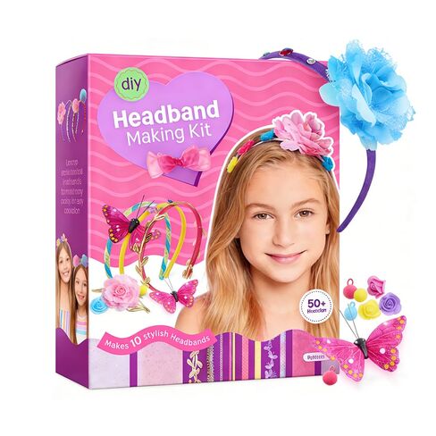 Headband Making Kit for Girls - Arts & Crafts Gift - Make Your Own Fashion Headbands for Kids - DIY Hair Accessories Set - Gift for Ages 5-12 Year Old Girl - Little Kids Art & Craft Gifts in Saudi Arabia