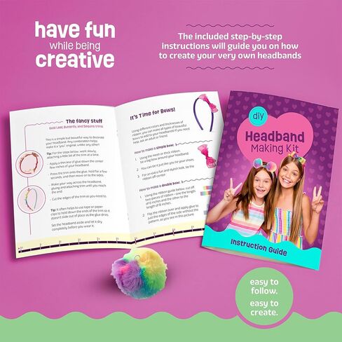 Headband Making Kit for Girls - Arts & Crafts Gift - Make Your Own Fashion Headbands for Kids - DIY Hair Accessories Set - Gift for Ages 5-12 Year Old Girl - Little Kids Art & Craft Gifts in Saudi Arabia