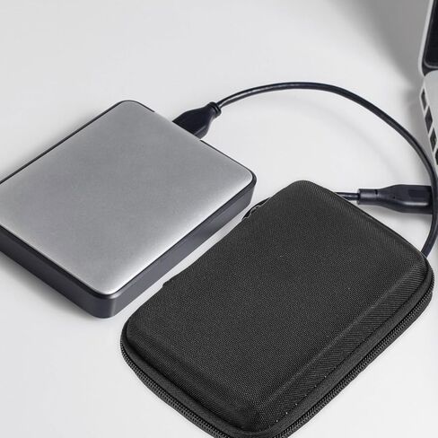 حافظة محرك الأقراص الصلبة المحمولة Artibetter لجواز السفر SSD، وحقيبة تخزين سوداء مقاومة للصدمات مقاس 14 × 10 × 4 سم، ومنظم كابل USB وحقيبة قرص محمول للسفر والملحقات الرقمية in Saudi Arabia