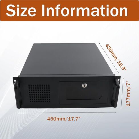 حقيبة حامل 4U، حافظات مثبتة على حامل هيكل الخادم، 7X3.5 HDD+ 2X 5.25 ODD، 7 × فتحة PCI، قفل ومفتاح اللوحة الأمامية، متوافق مع ATX، CEB (حقيبة خادم 4U) in Kuwait