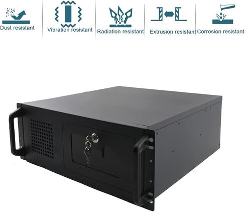 حقيبة حامل 4U، حافظات مثبتة على حامل هيكل الخادم، 7X3.5 HDD+ 2X 5.25 ODD، 7 × فتحة PCI، قفل ومفتاح اللوحة الأمامية، متوافق مع ATX، CEB (حقيبة خادم 4U) in Kuwait