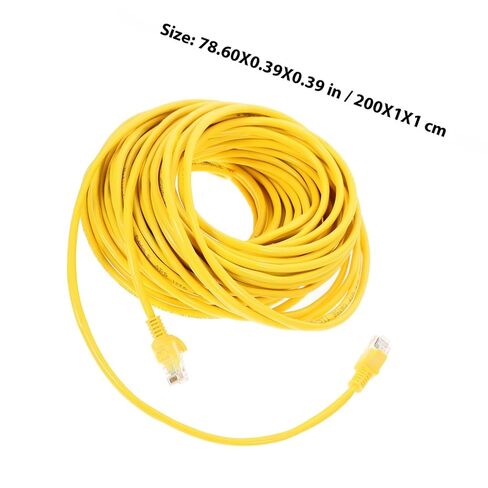 BESPORTBLE Cat 5e Ethernet Cable 20m High-Speed LAN Patch Cord with Rj45 Connector for Home Laptop Networking Yellow Cord for Computer Router in Kuwait