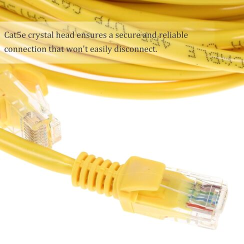 BESPORTBLE Cat 5e Ethernet Cable 20m High-Speed LAN Patch Cord with Rj45 Connector for Home Laptop Networking Yellow Cord for Computer Router in Kuwait