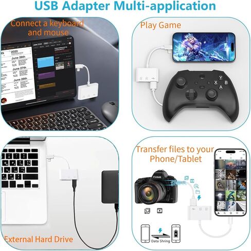 [معتمد من Apple MFi] قارئ بطاقة SD لجهاز iPhone iPad، محول بطاقة USB 3.0 نوع C SD/TF مع موصلات Lightning وUSB C المزدوجة التوصيل والتشغيل SD MicroSD USB-A 3 فتحات كاميرا ذاكرة Trail in Kuwait