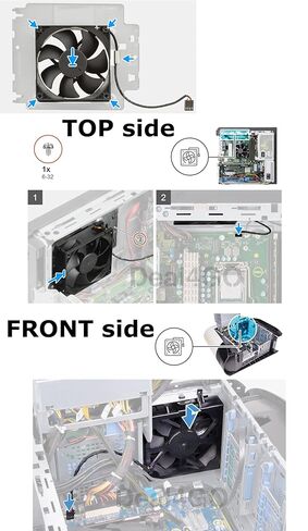 Deal4GO مروحة تبريد الهيكل الأمامي أو العلوي مع حامل HHCM0 J9VTG بديلة لـ Dell Alienware Aurora R5 R6 R7 R8 R9 R10 R11 R12 Precision 3640 3630 in Kuwait