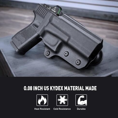 WARRIORLAND G19 Duty Holster Level II Thumb Release Optics Cut متوافق مع Glock 17/19/19X/44/45 Gen 3 4 5 & G23/32 Gen 3-4، حزام الخصر الخارجي، Adj. الاحتفاظ ومجداف واجب 360 درجة، اليد اليمنى in Saudi Arabia