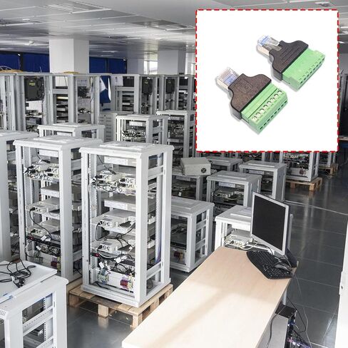 محولات RJ45 ذكر إلى 8Pin محولات محمية بدون لحام لتوصيل كابل إيثرنت بأجهزة توجيه الكمبيوتر وأجهزة التلفاز لإعدادات الشبكات لأجهزة التوجيه والكمبيوتر in Saudi Arabia