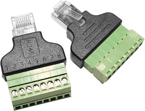 محولات RJ45 ذكر إلى 8Pin محولات محمية بدون لحام لتوصيل كابل إيثرنت بأجهزة توجيه الكمبيوتر وأجهزة التلفاز لإعدادات الشبكات لأجهزة التوجيه والكمبيوتر in Saudi Arabia
